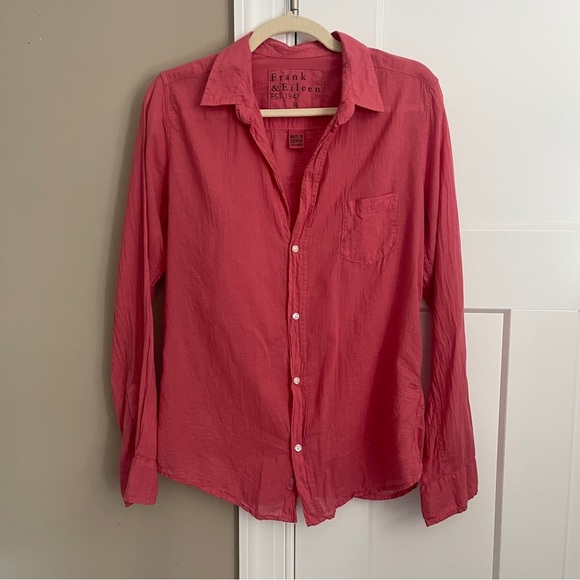 Frank & Eileen Barry long Sleeve Button Down Shirt Pink - Picture 1 of 4